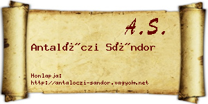 Antalóczi Sándor névjegykártya